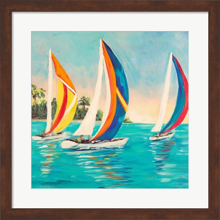 Framed Sunset Sails I Print