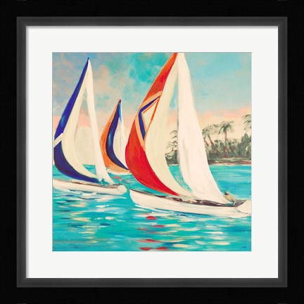 Framed Sunset Sails II Print