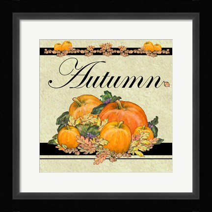 Framed Autumn Pumpkins Print