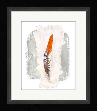 Framed Simple Feather II Print