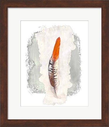 Framed Simple Feather II Print
