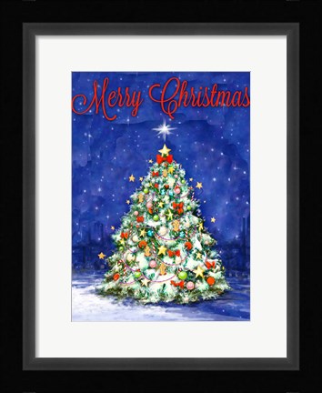 Framed Merry Christmas Tree Print