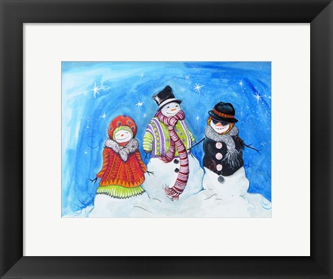 Framed Snow Villagers Print