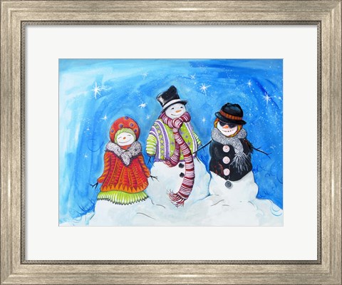 Framed Snow Villagers Print