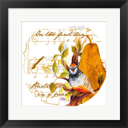 Framed Partridge in a Pear Tree Print