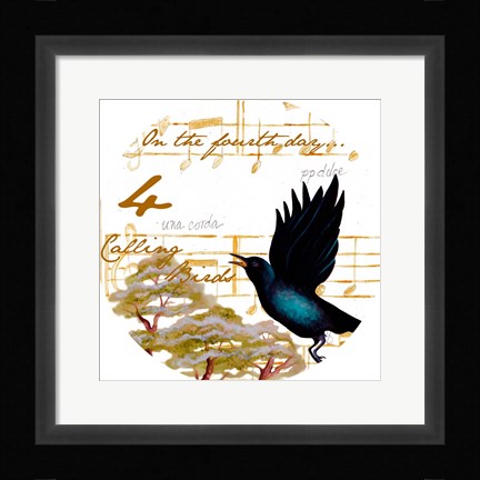 Framed Four Calling Birds Print