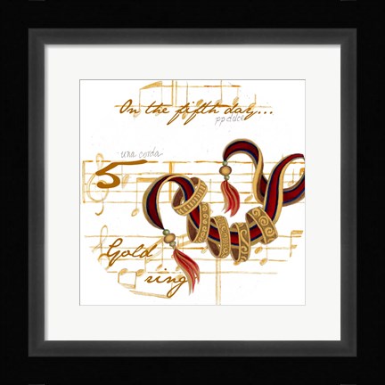 Framed Five Golden Rings Print