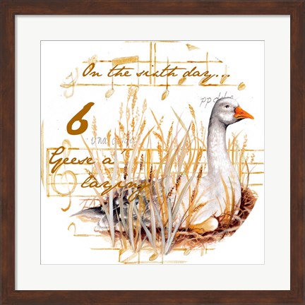 Framed Six Geese a-Laying Print