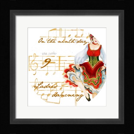 Framed Nine Ladies Dancing Print