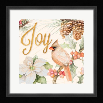 Framed Christmas Cardinal III Print