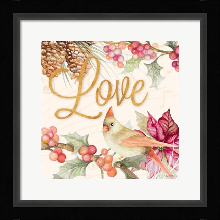 Framed Christmas Cardinal IV Print