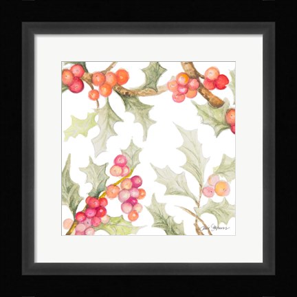 Framed Watercolor Holly II Print
