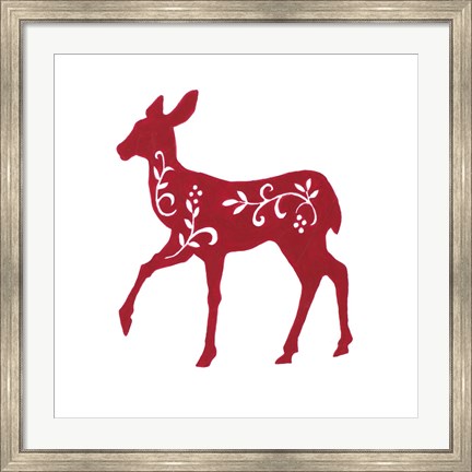 Framed Holiday Deer I Print