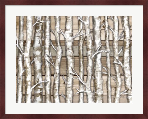 Framed Light Birch Forest Print