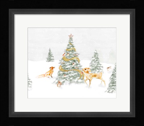 Framed Woodland Christmas I Print