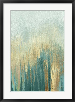 Framed Teal Golden Woods Print