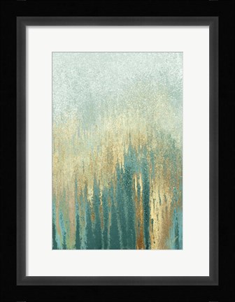 Framed Teal Golden Woods Print