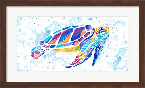 Framed Vibrant Sea Turtle Print