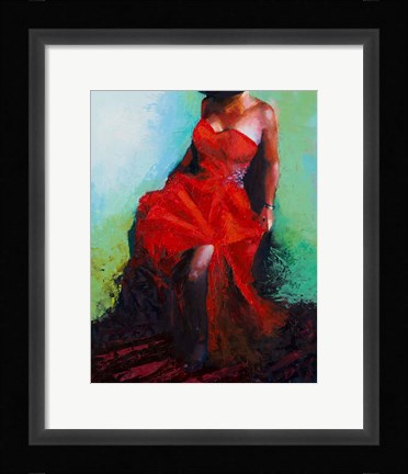 Framed Lady in Red Print