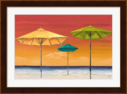 Framed Tropical Umbrellas I Print