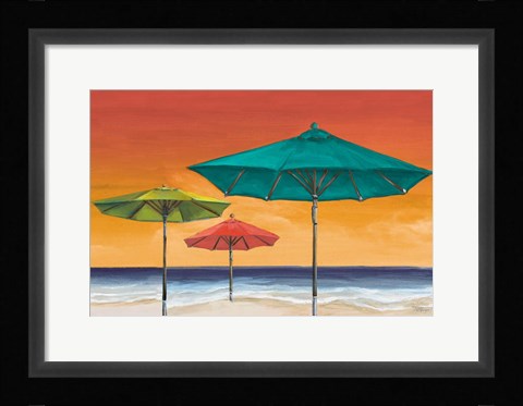 Framed Tropical Umbrellas II Print