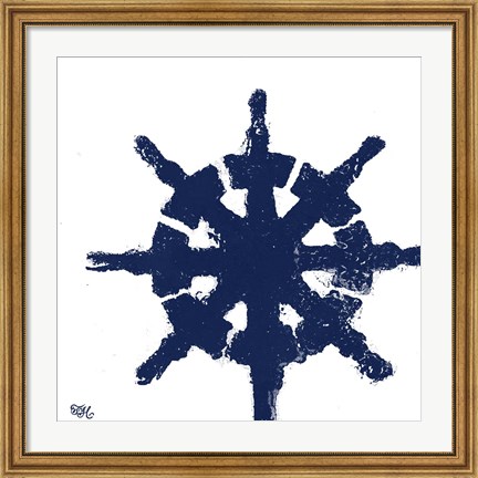Framed Coastal Navy on White IV Print