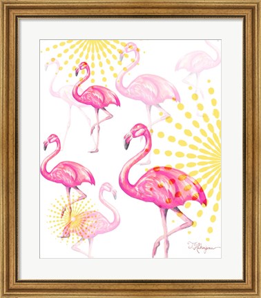 Framed Vision of Flamingos Print