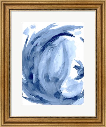 Framed Blue Swirl II Print