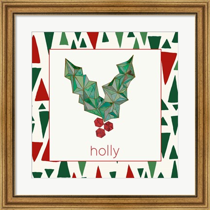 Framed Geometric Christmas I Print