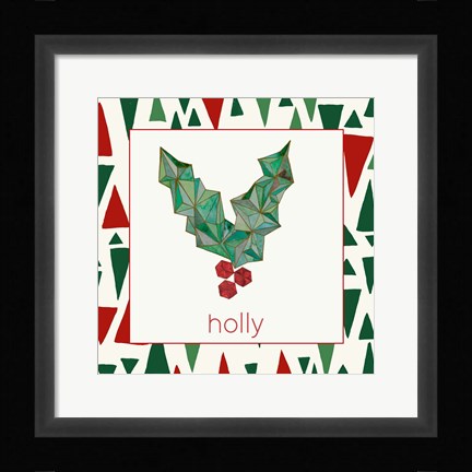 Framed Geometric Christmas I Print