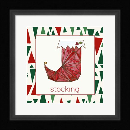 Framed Geometric Christmas III Print