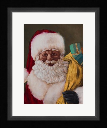 Framed African American Saint Nick Arrives Print