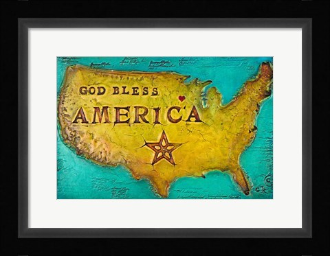 Framed God Bless America Print