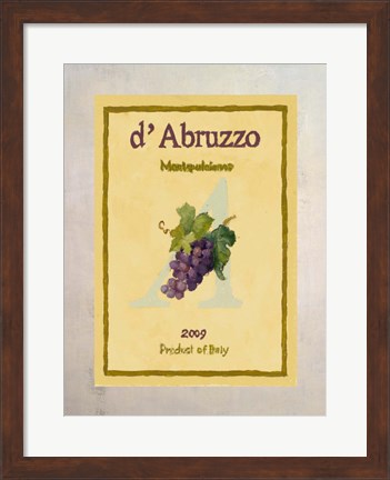 Framed Wine Label III Print