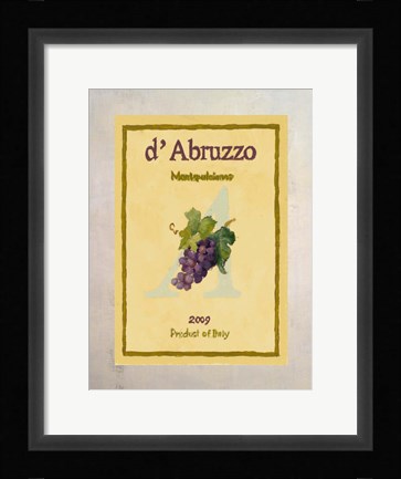 Framed Wine Label III Print