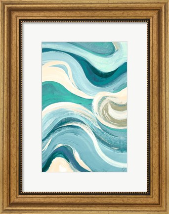 Framed Curving Waves I Print