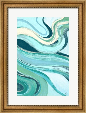 Framed Curving Waves II Print