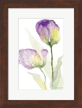 Framed Teal and Lavender Tulips II Print