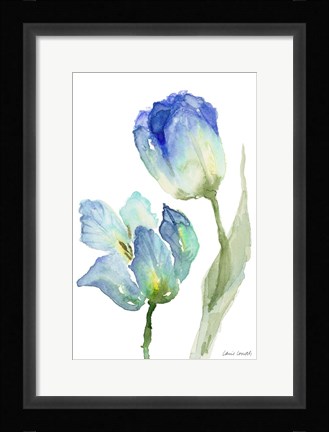 Framed Teal and Lavender Tulips III Print