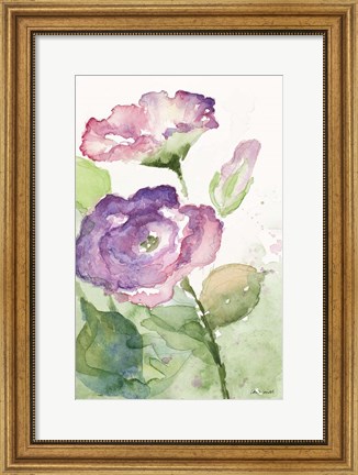 Framed Watercolor Lavender Floral I Print