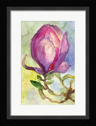 Framed Watercolor Lavender Floral III Print