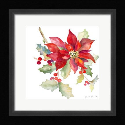Framed Poinsettias II Print
