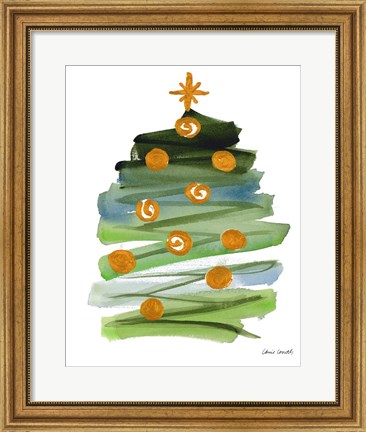Framed Abstract Christmas Tree II Print