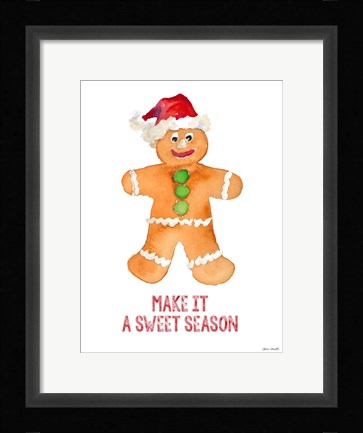 Framed Holiday Gingerbread Man I Print