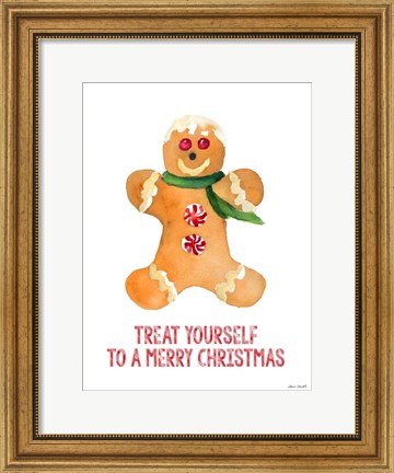 Framed Holiday Gingerbread Man II Print