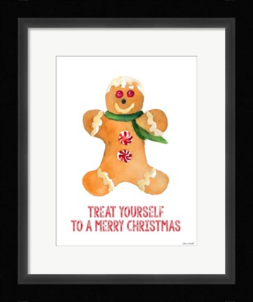 Framed Holiday Gingerbread Man II Print
