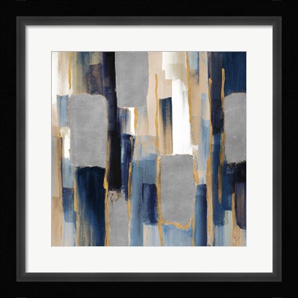 Framed Indigo Woodlands I Print