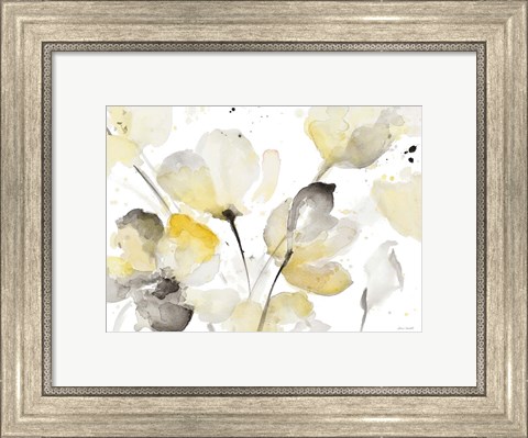 Framed Neutral Abstract Floral I Print