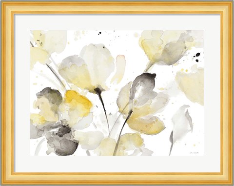 Framed Neutral Abstract Floral I Print