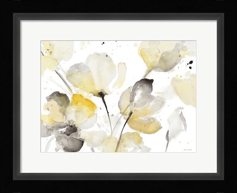 Framed Neutral Abstract Floral I Print